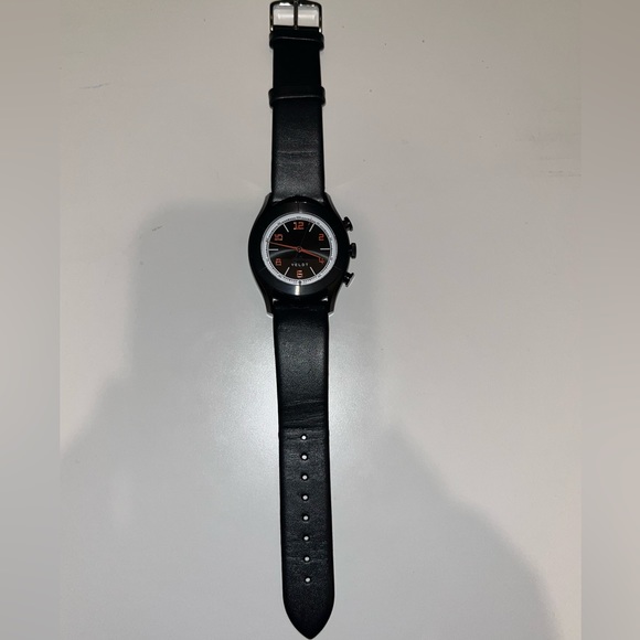 Veldt Mens hybrid Black Quartz Watch Leather Strap - Picture 7 of 11